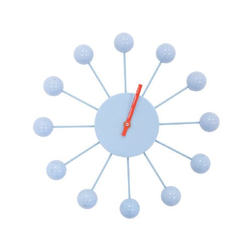 Wall Retro Atomic Baby Blue Clock