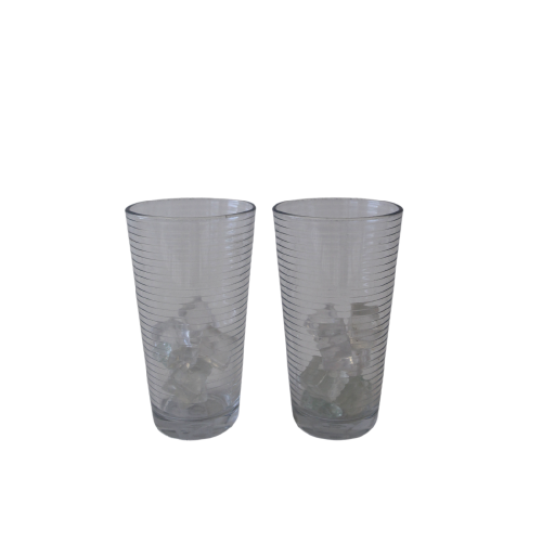 Glass - Tall Clear Striped