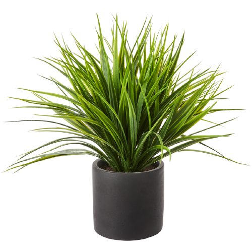 Faux Grass With Black Pot