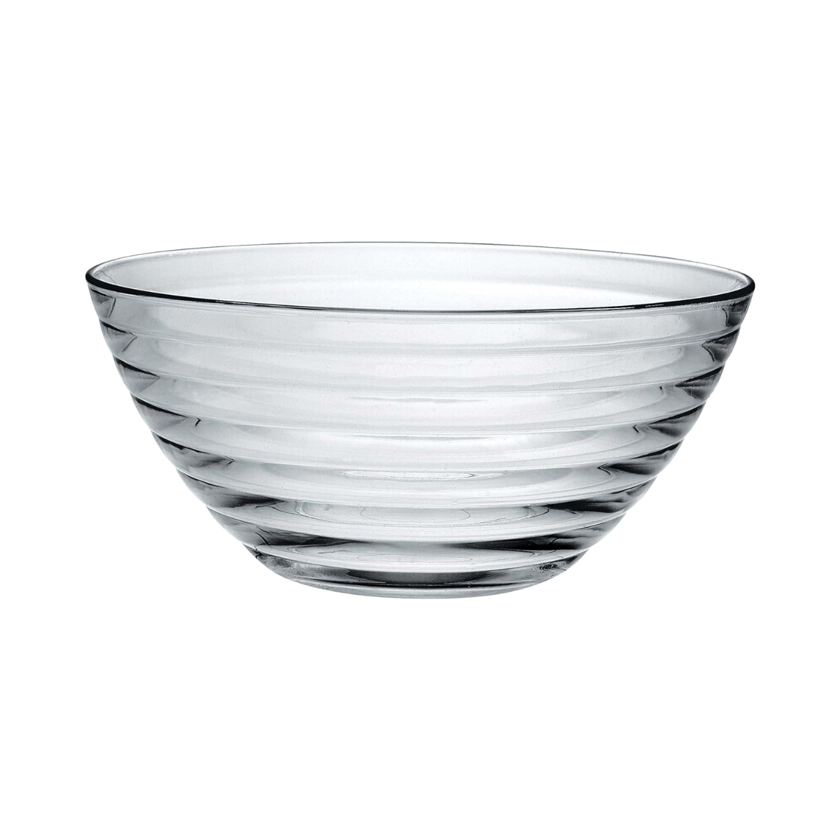 Clear Glass Textured Striped Bowl
