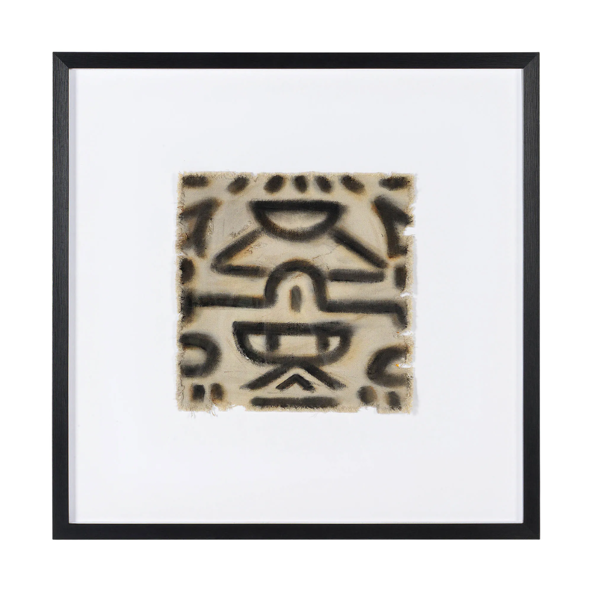 CLEARED - 2 Distressed Raw Cotton Canvas w/Black Frame