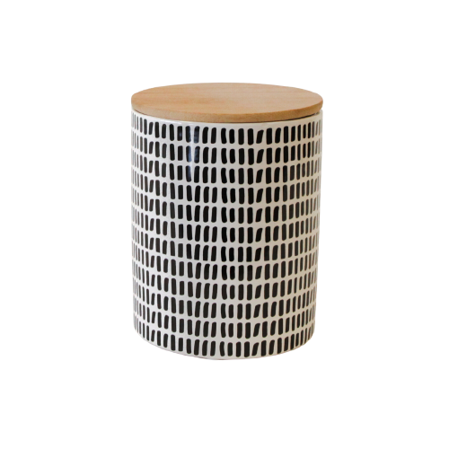 Canister - White w/ Black lines