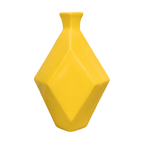Large Yellow Diamond Shape Vase