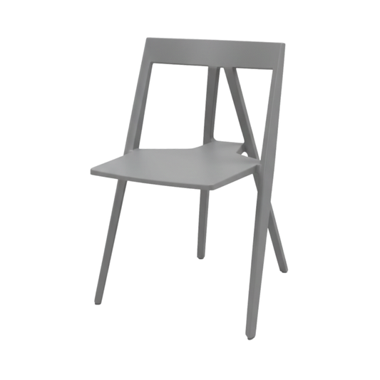 Outdoor Chair - Grey Plastic V-Back