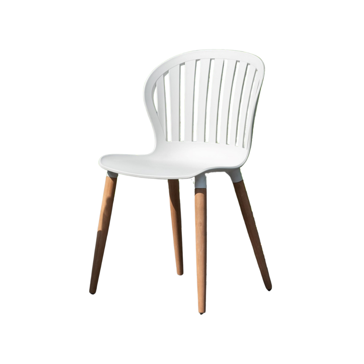 Nassau White Natural Oak Legs Patio Chair