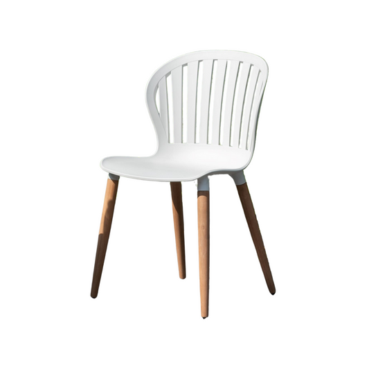 Nassau White Natural Oak Legs Patio Chair