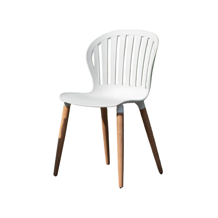 Nassau White Natural Oak Legs Patio Chair