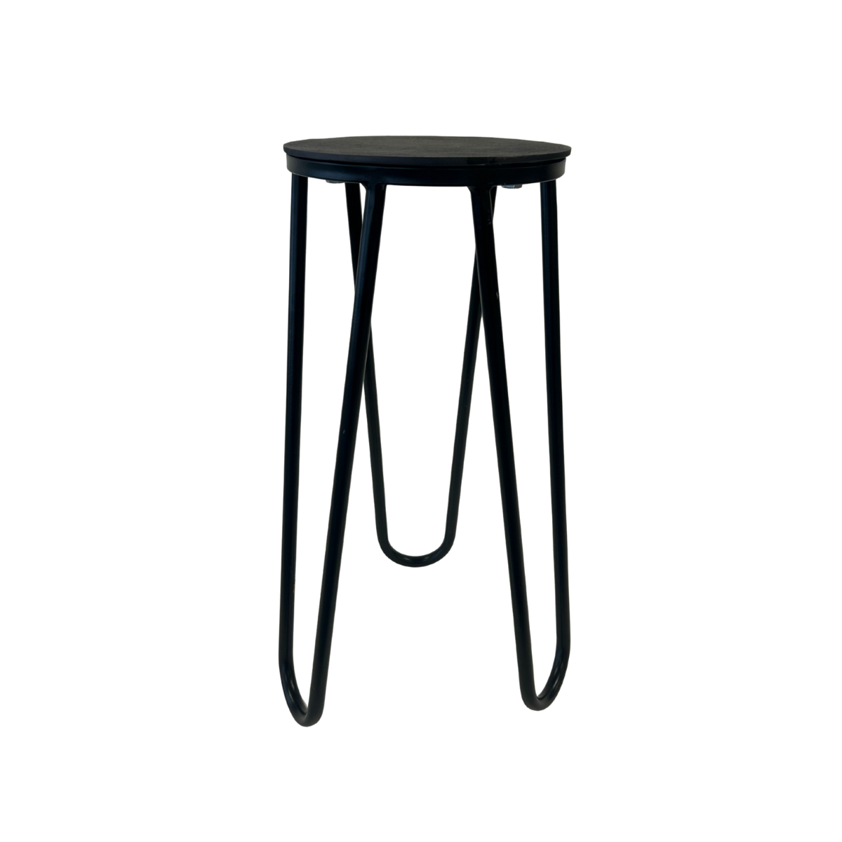 Patio Side Table Black Round