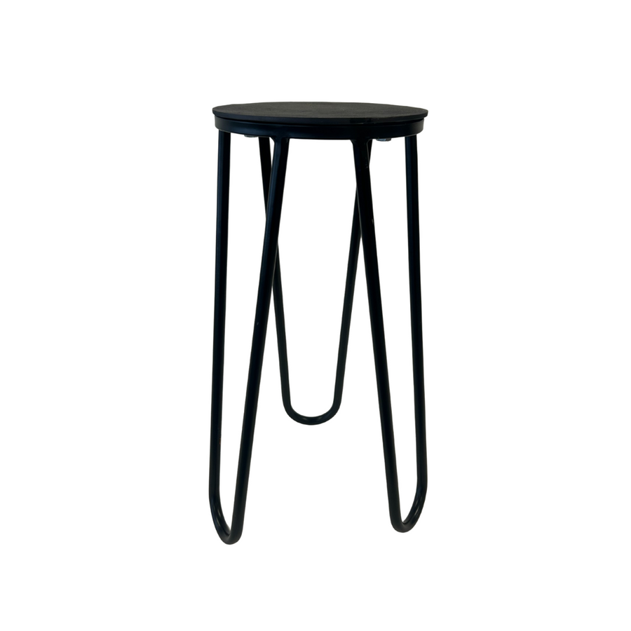 Patio Side Table Black Round