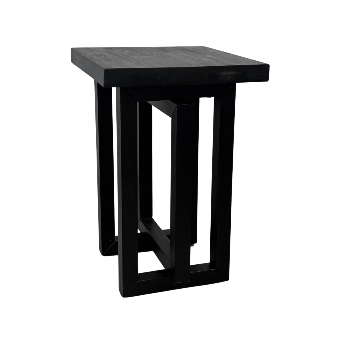 Square Black Wooden Side Table