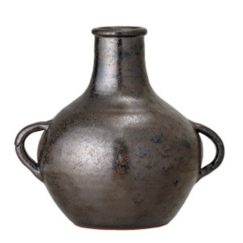 Vase - Metallic Brown Round with Handles