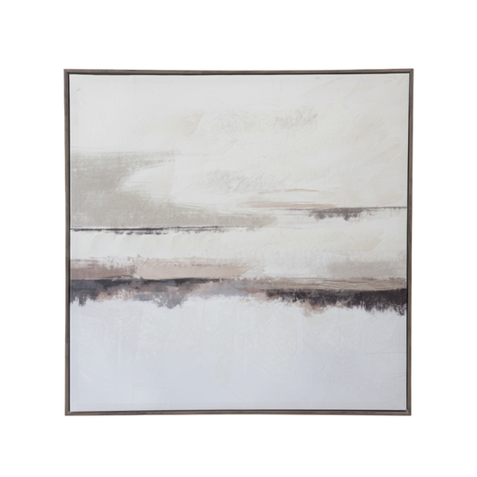 Beige & Brown Layered Horizon CLEARED Art with Wood Frame // SECTION 30