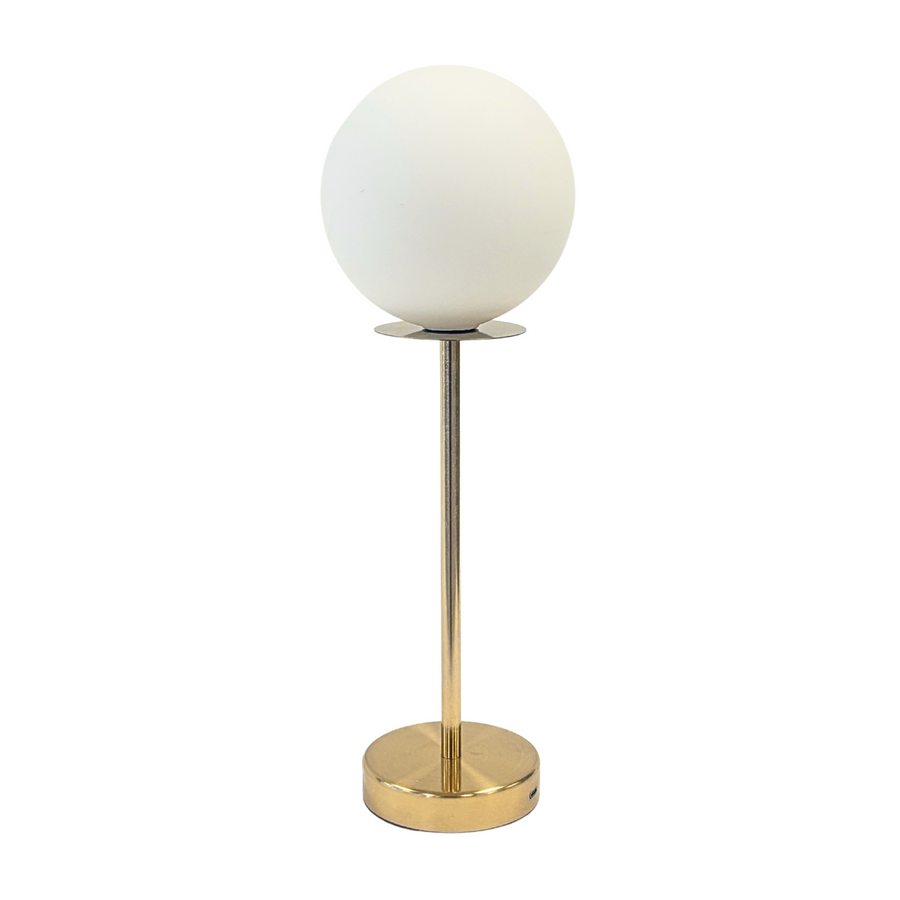 Clear Globe Shade Brass Metal Table Lam