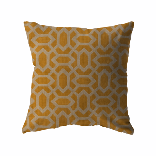 22x22 - Geometric Mustard Yellow & Cream