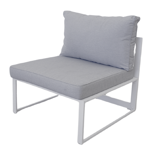 Slipper White Frame w/ Grey Cushions