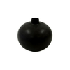Vase - Round Matte Charcoal w/Reactive Glaze