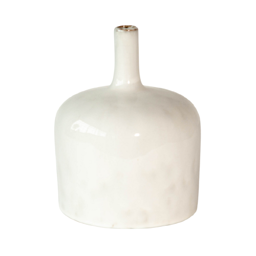 Small White Stoneware Vase