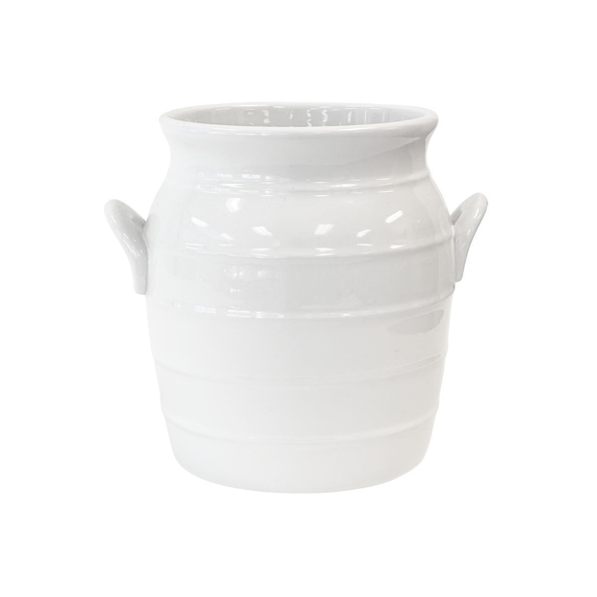 White Ceramic Handled Vase