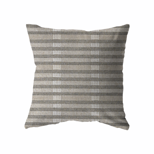 18x18 Beige and Brown with Monochromatic White Stripes