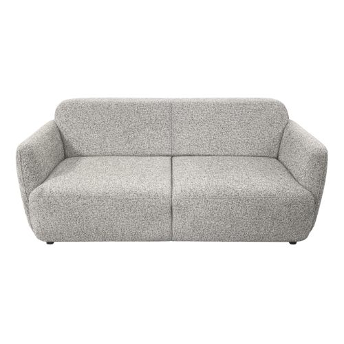 Grey 2-Seater Textured Fabric with Black Legs Sofa