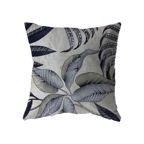 22 x 22 Leaves Beige/Black