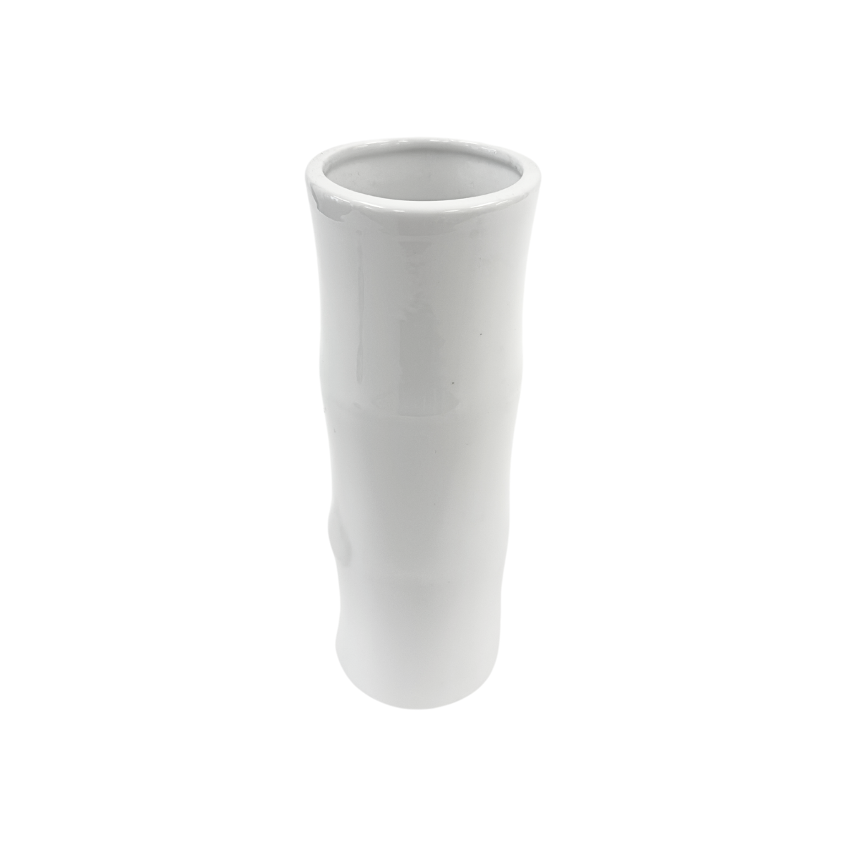 Small Bamboo White Vase