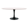 Oval Acacia Wood Dining Table w/Metal Base