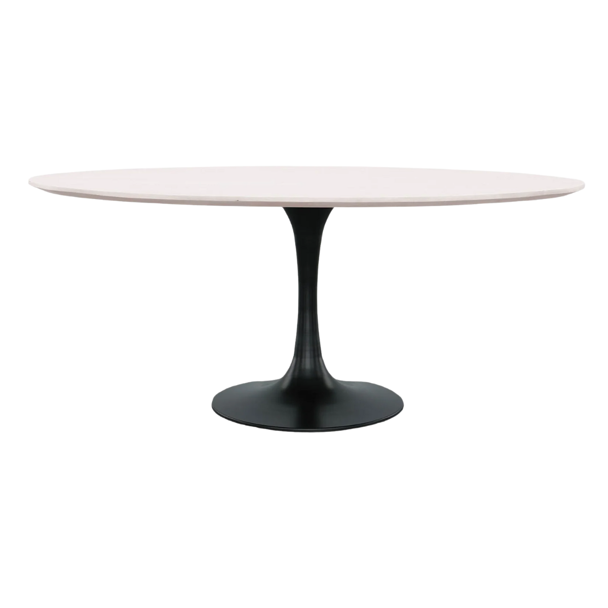 Oval Acacia Wood Dining Table With Metal Base