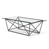 Diamond Rectangle Coffee Table w/ Glass Top.