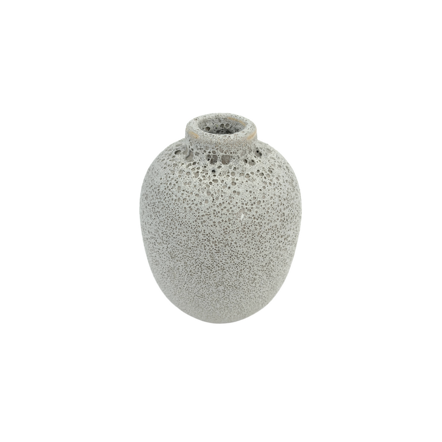 Textured Grey Cream Earthenware Vase