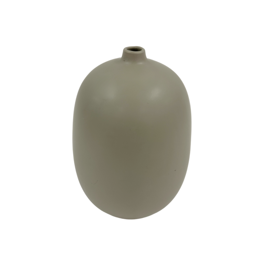 Matte Grey Brown Round Body Vase