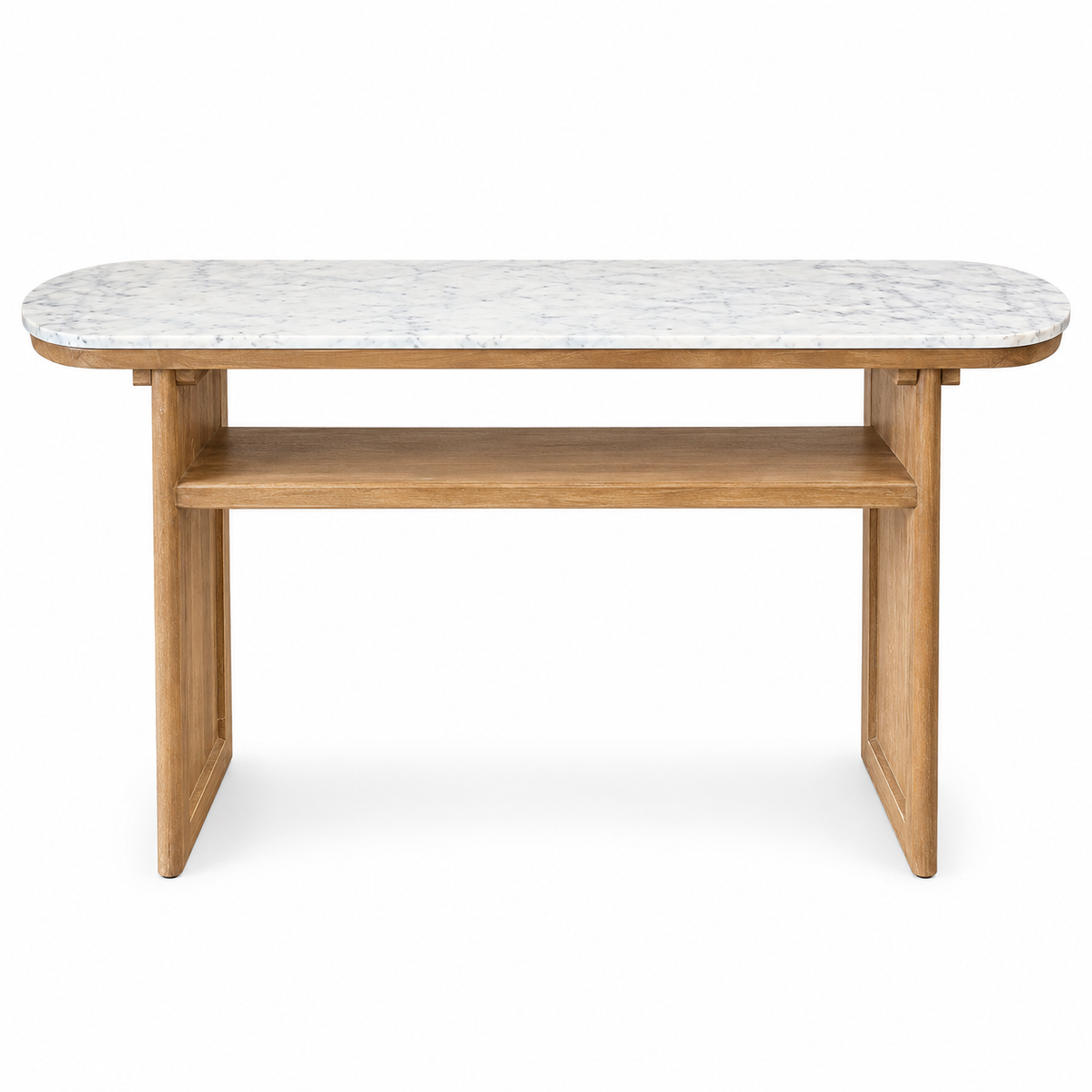 Console - Marble Top Natural Wood