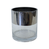 Glass & Chrome Cylinder LARGE Vase