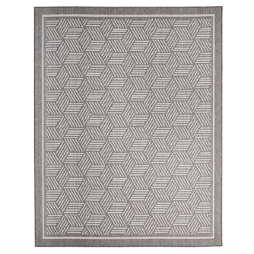 OUTDOOR Woodbine Grey Geometric Pattern Rug