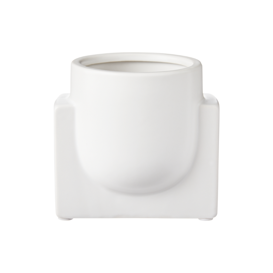 Small Squared White Plant Holder