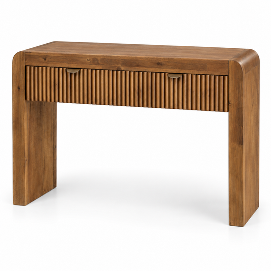 Console - Warm Walnut Fluted