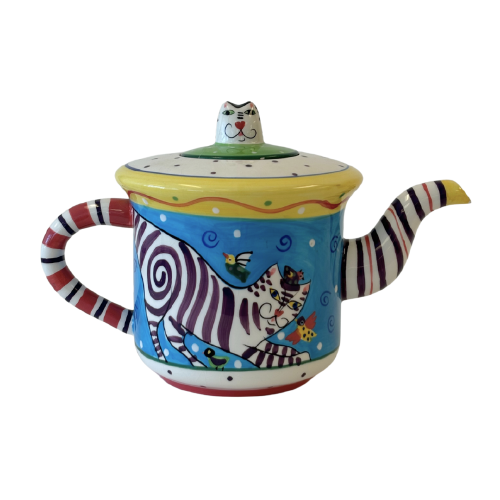 Multicoloured With Cats Teapot