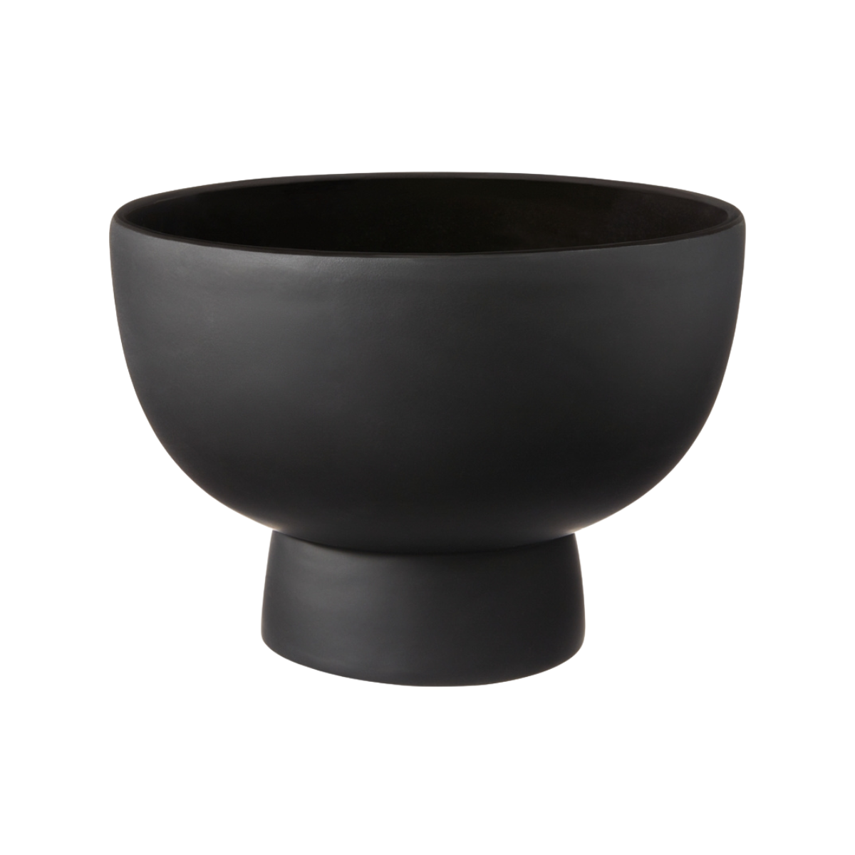 Black Matte Pedestal Round Bowl