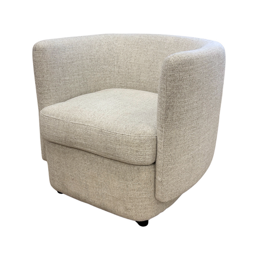 Textured Curved Light Grey Accent Chair