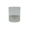 Candle Holder - Clear w/ Hammered Silver Short