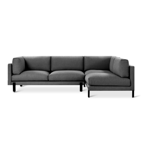 Right Facing Silverlake Andorra Pewter Sectional Sofa