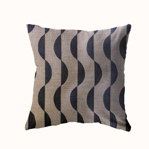 18x18 Grey Taupe Half Moon Wave