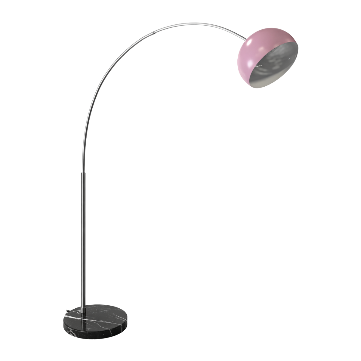Pink Arched Floor Lamp with Black Marble Base