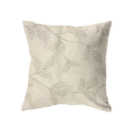 22x22 Cream w/Textured Embroidered Leaves