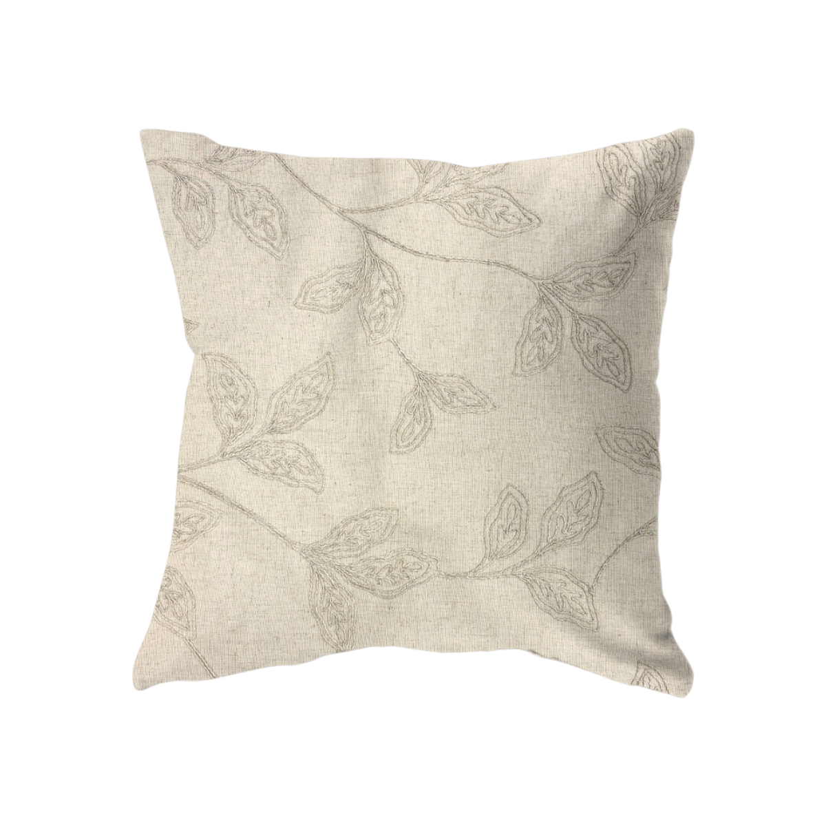 22x22 Cream w/Textured Embroidered Leaves