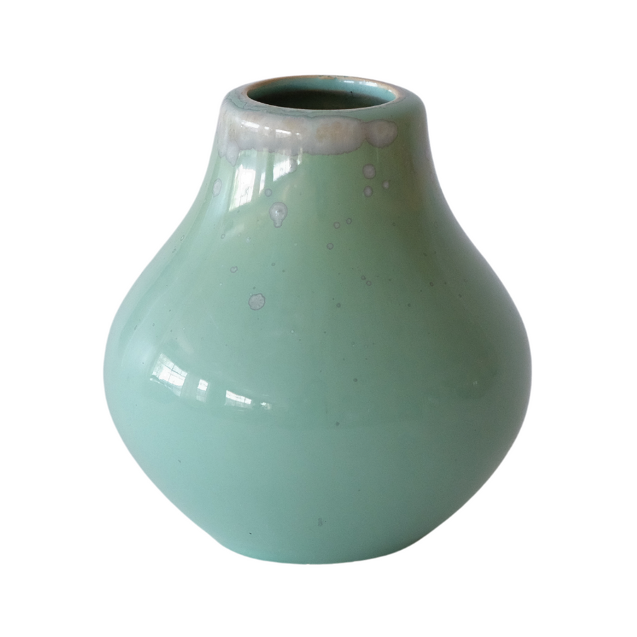 Antique Ceramic Mint Small Vase