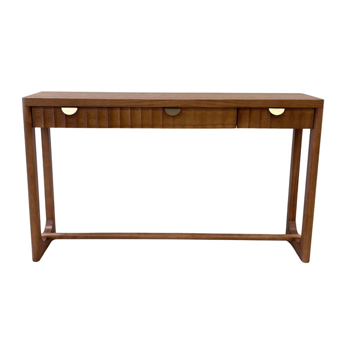 Brown Wood with 3 drawer Console