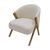 Cream With Wooden Legs Accent Chair