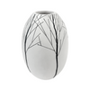 White Ceramic Vase with Etched Tree