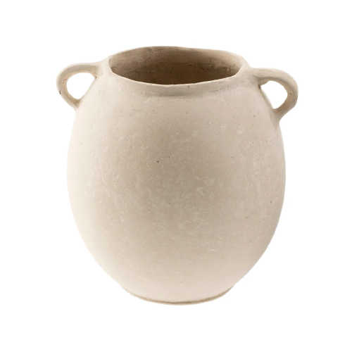 Small Cream Solace Paper Mache Vase